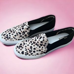 NIB Keds Slip On Black & Leopard Double Decker Size 7.5